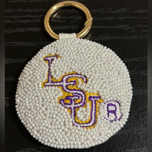 NEW Louisiana State University LSU Beaded Keychain Game Days - Picture 1 of 3